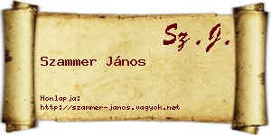 Szammer János névjegykártya