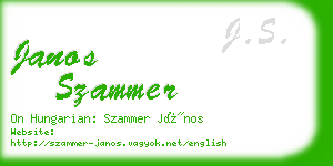 janos szammer business card